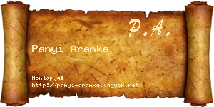 Panyi Aranka névjegykártya